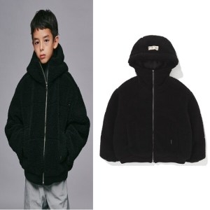 블루테일 BLUETAIL 블랙 퀼팅 보아털 후드점퍼 AZI1JP02B