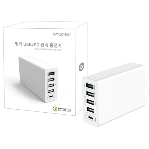 애니클리어 PD 60W 5포트 충전기 ZX-5U01T_이미지