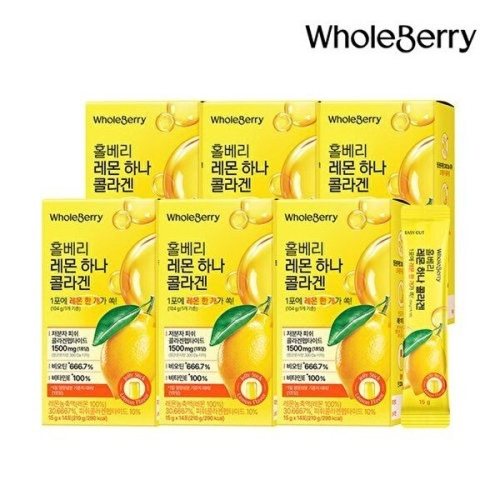 홀푸드코리아 홀베리 레몬 하나 콜라겐 15g 14포 (6개)_이미지