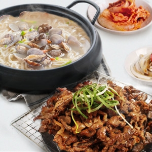 군산 엄마손 칼국수 3인 개별포장 +연탄불고기 300g x1팩