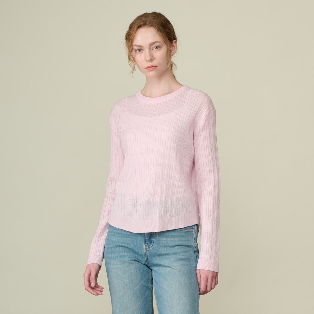  BCBG 여성 케이블 니트 풀오버 B6F7K309