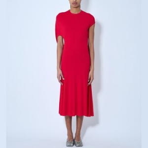 자크뮈스 La Robe Salerno 드레이프 라 로브 미디 드레스 레드 24H243DR193 1026 470