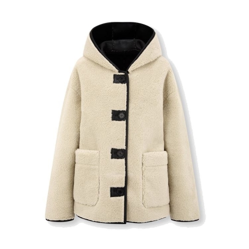 스튜디오톰보이 여성 리버시블 후디 신세틱 레더 점퍼 9105461113