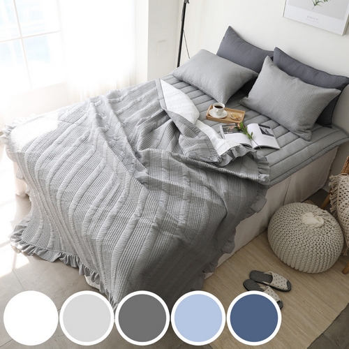 올리버하우스 아테네 시어서커 60수 아사 여름이불 베개세트 (킹 K)