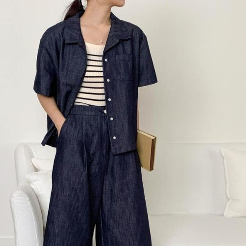 셀러허브 여자 오픈 카라 V넥 논페이드 리얼포켓 남방 S10380934_이미지