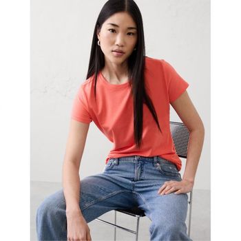 바나나리퍼블릭 우먼 타임리스 크루넥 티셔츠 Give Me Guava 핑크 11330554