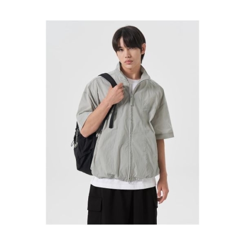 에잇세컨즈 ltgt 하이넥 집업 반소매 셔켓 그레이 264565CY23 264565CY23 162795