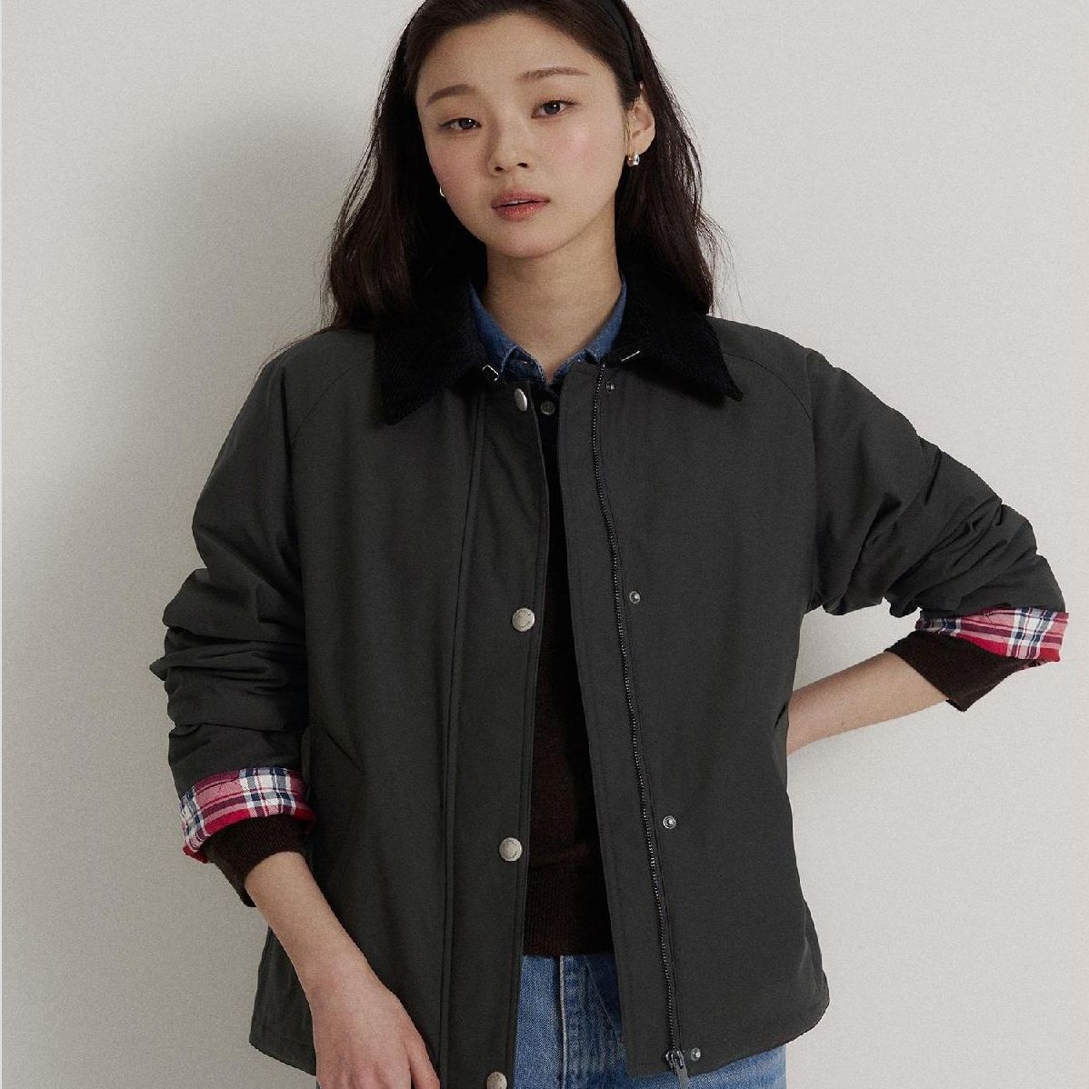 BF6239C02H 라이트 패딩 헌팅 점퍼 카키 GN