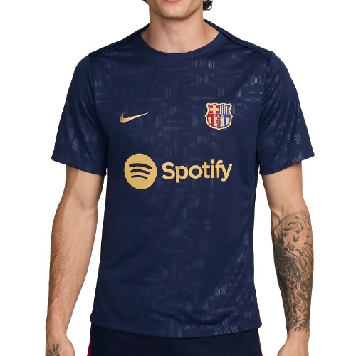 나이키 FC 바르셀로나 아카데미 프로 홈 드라이 핏 프리매치 반팔 탑 FN9648-411