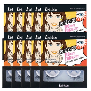 래쉬톡 틱톡 노글루 인조 속눈썹 눈꼬리형 10개_이미지