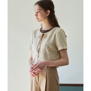 드로우핏 우먼 DRAWFIT WOMEN 리본 크로셰 크롭 가디건 OATMEAL 582792