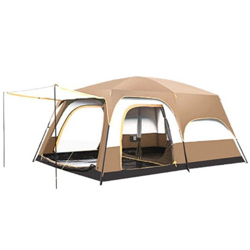 캠핑왕국 캠핑용 글램핑 천막 투룸 패밀리 텐트 5-8인용 브라운_이미지