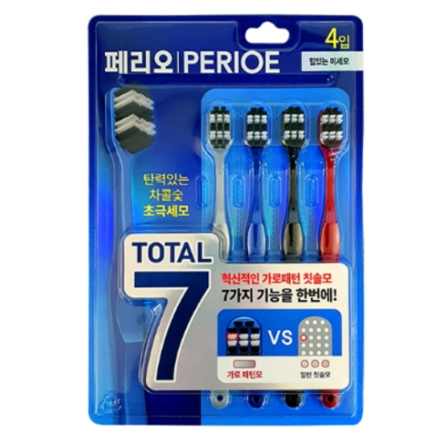 LG생활건강 페리오 토탈7 힘있는 미세모 칫솔 (8개)