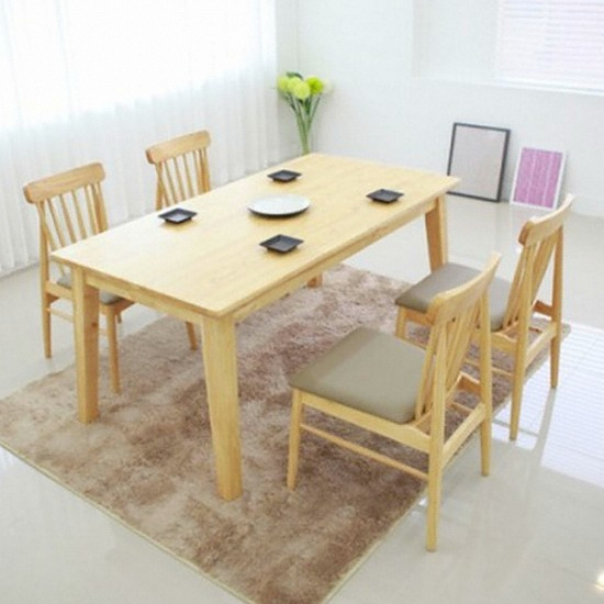 케미에르 오슬로 원목 식탁 1300 (의자4개)