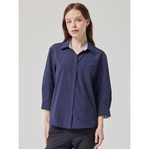 패션그룹형지 올리비아하슬러 여성 히든 나염배색 셔츠 OHCMBL105