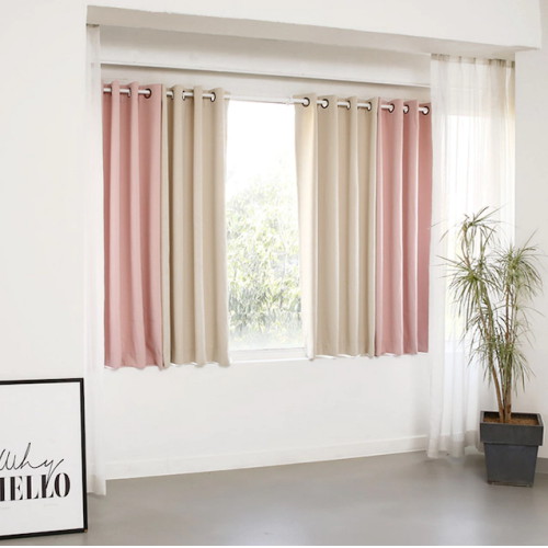 자유공간 프리스페이스 냉기우풍차단 3중직 베이직 암막커튼 (2장, 작은창, 135x170cm)_이미지