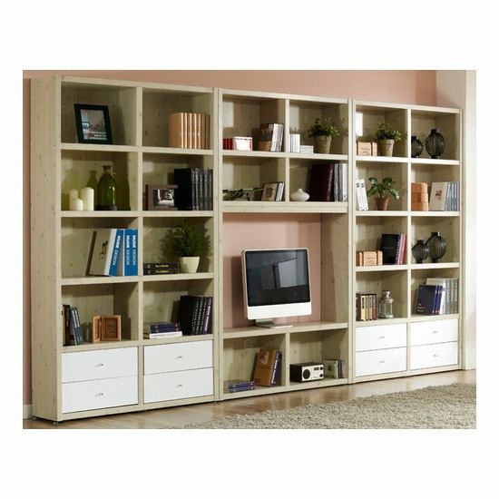 우아미가구  로쏘 마벨 TV하서랍형책장 풀세트 3600