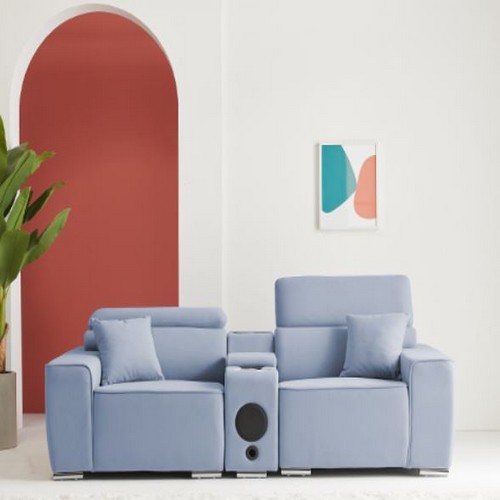 서광퍼니처 페넥 모듈 C 아쿠아텍스 패브릭 소파 3인용 (홈바형, 스툴별도)