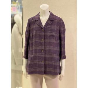 벨리시앙 세이브존01 브이넥 칼라 체크 린넨 재킷 2color JK3201 S14234296