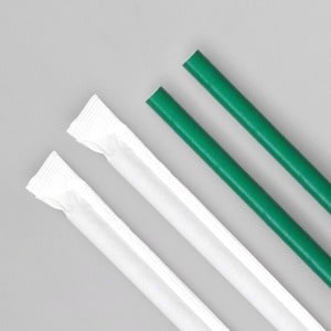 해피팩 카페 일회용 개별포장 종이<b>빨대</b> 그린 소량 1봉 250P / 7x210mm