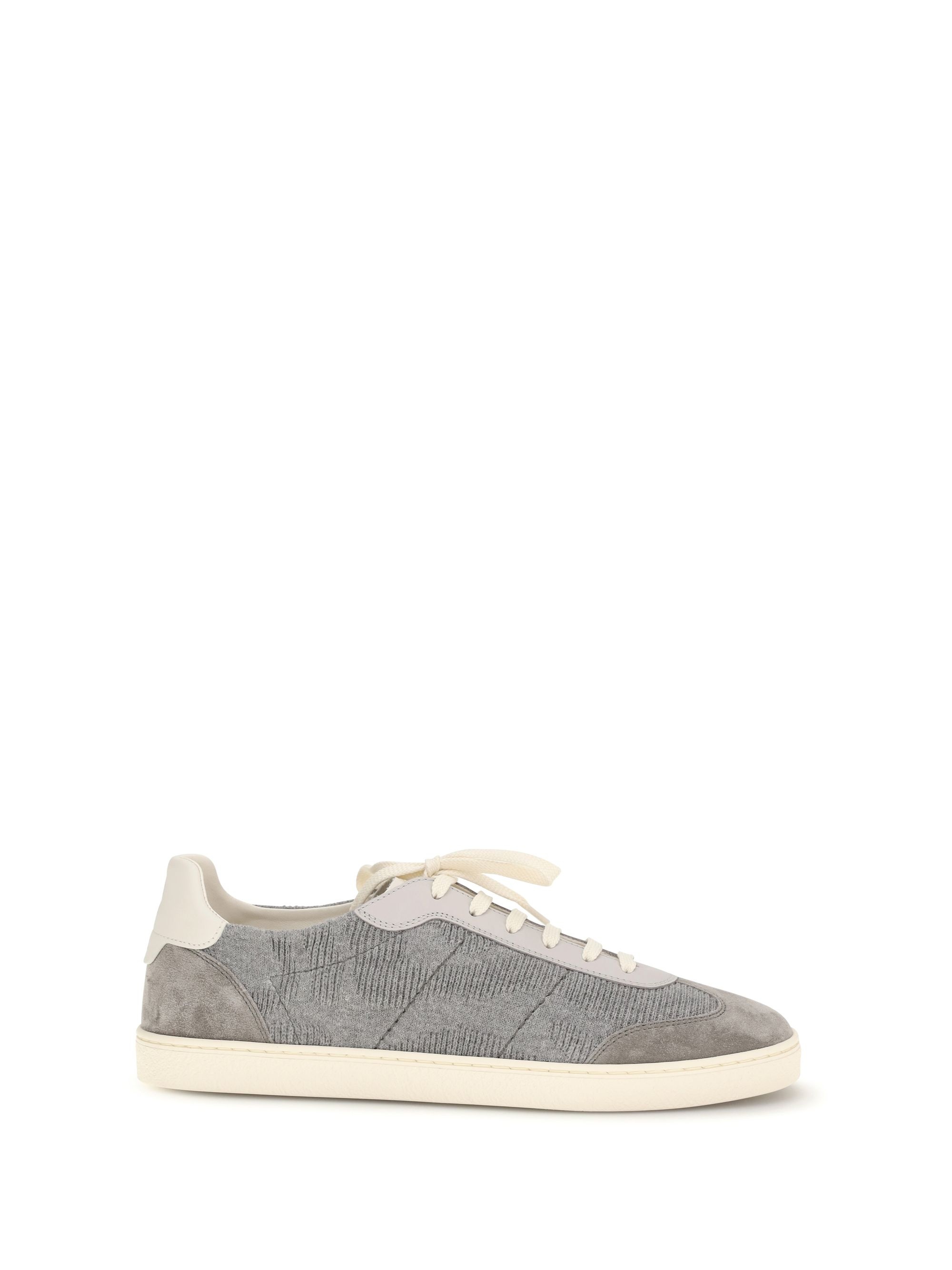 브루넬로쿠치넬리 MZUTSGJ344_CBM58 Cotton knit and leather Sneakers