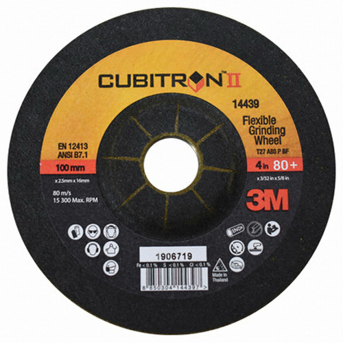 3M 4인치 큐비트론Ⅱ 황금돌 플렉시블 그라인딩 휠 14439 (1개)_이미지