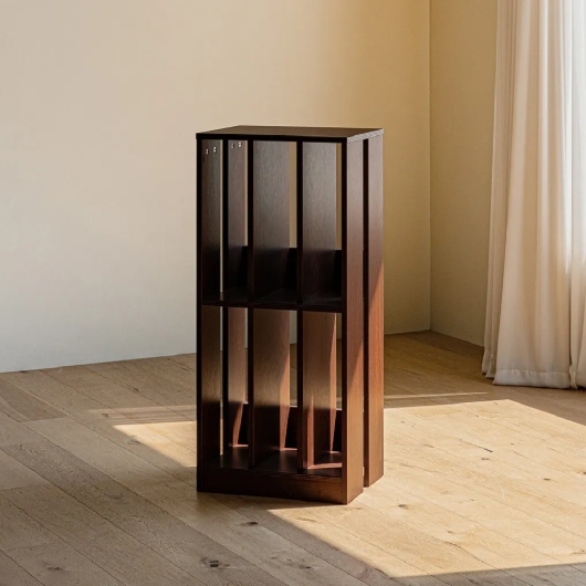 파레드 월넛 2단 거실장 높은 일반형 책장 400