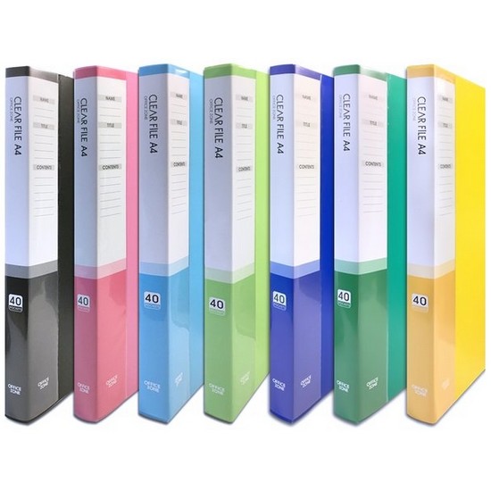 오피스존 칼라 클리어화일 A4 40매 (1개)_이미지