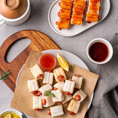 (주)푸드파파F&B 알곡사랑 소떡소떡 어린이간식 소시지를품은떡 800g (1개)_이미지