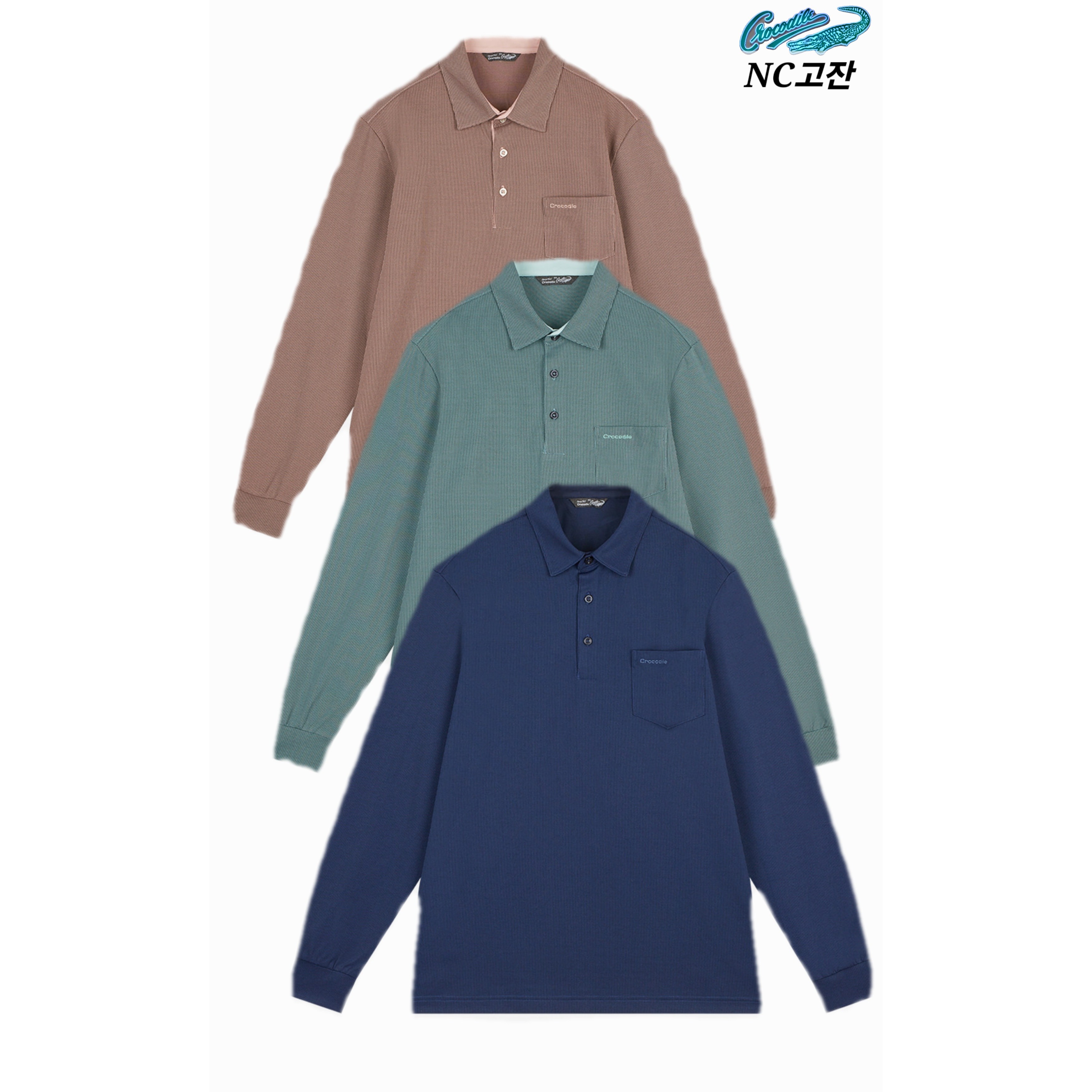 크로커다일 남성 봄 여름 부드러운 기능성 솔리드 카라 티셔츠ATS1484NC 평택 오렌지 100_이미지