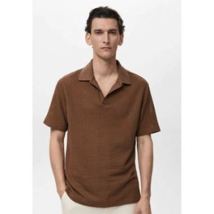망고 바르데나 폴로 셔츠 갈색 6768471_이미지