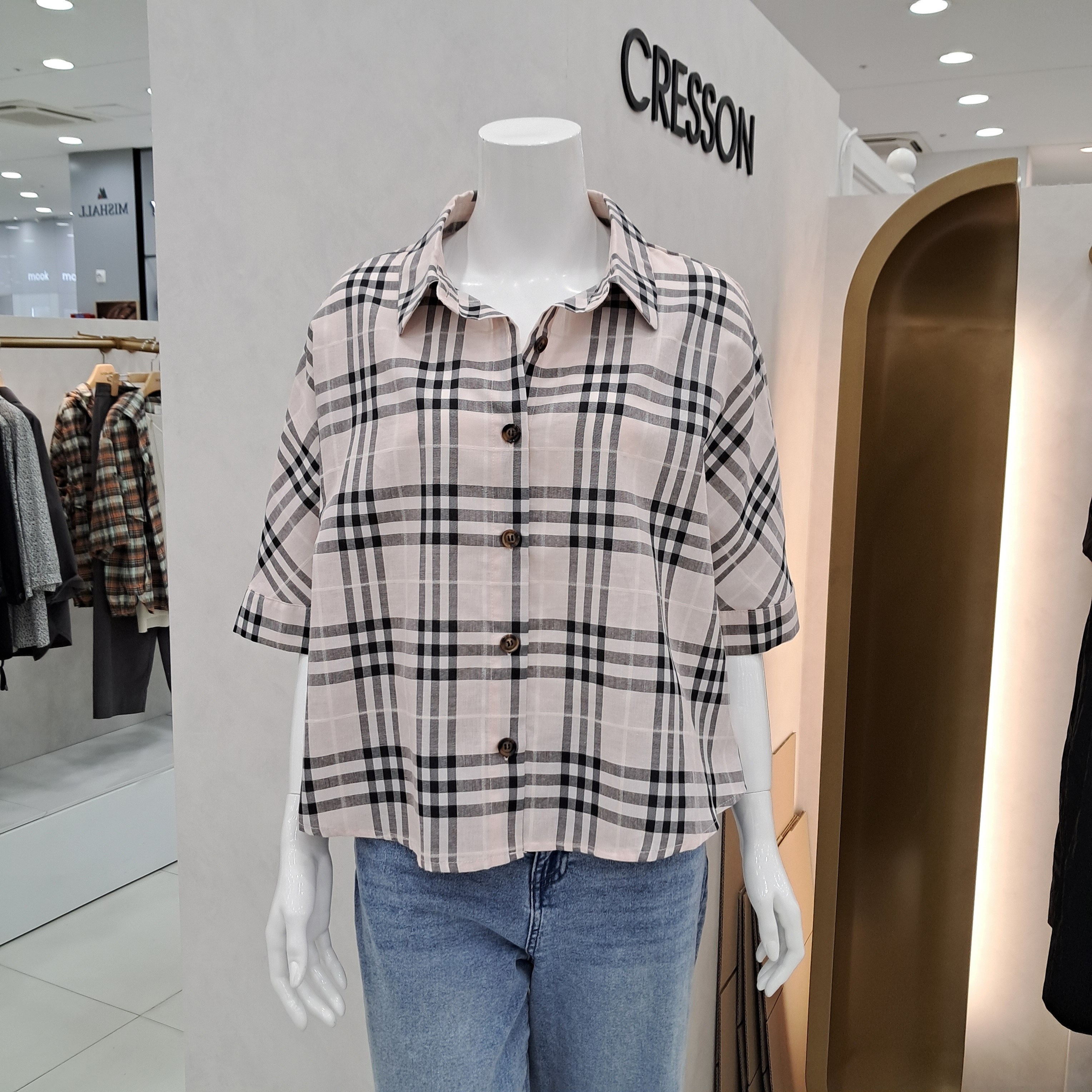 수량한정 체크블라우스 ODCGBG68 2746322