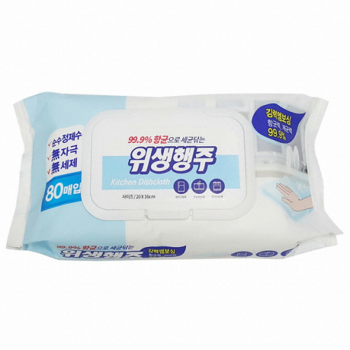 샤인 위생행주 물티슈 캡형 80매 (10팩)_이미지