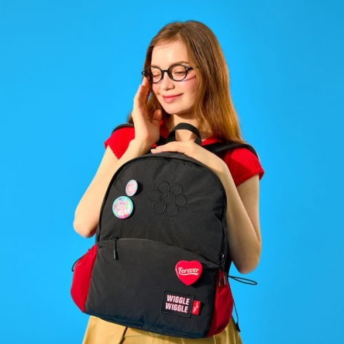 여행 가방 데일리 나일론 백팩 BlackRed M 414485