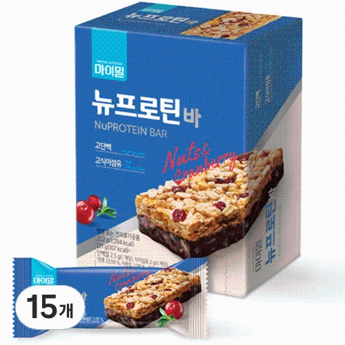 대상웰라이프 마이밀 뉴프로틴 바 252g (21gx12개) (15개)_이미지