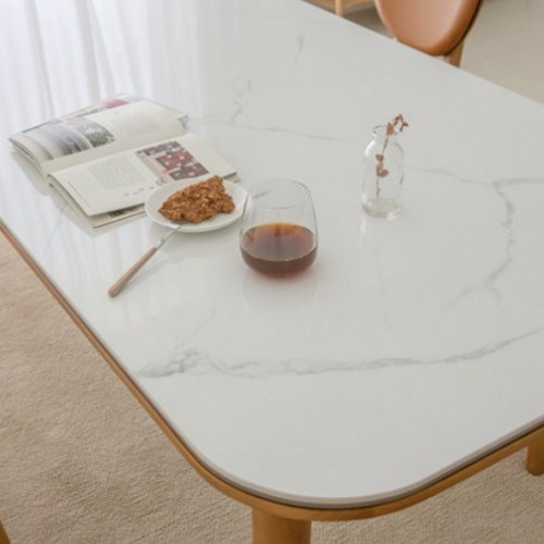 헤닝 오드리 양면 포세린 세라믹 원목 식탁 1400 (의자별도)