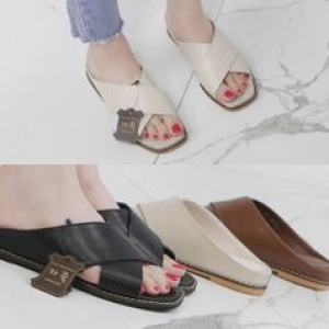 애슬릿 엑스 토오픈 가죽 여성 뮬 슬리퍼 girls- GD-350