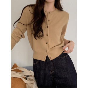 아뜨랑스 딱예쁜기장감/부드러움 오마쥬 베이직 라운드 가디건 cd3480