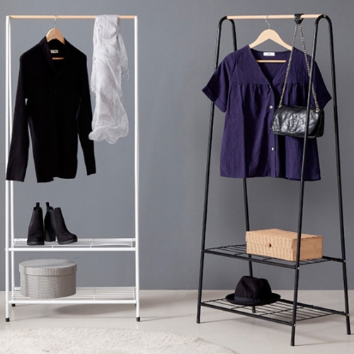 이동식 수납2단 스탠드 행거