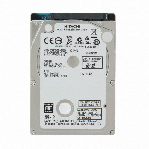 HGST Travelstar Z7K500 7200/32M/노트북용/벌크 (HTS725050A7E630, 500GB)_이미지