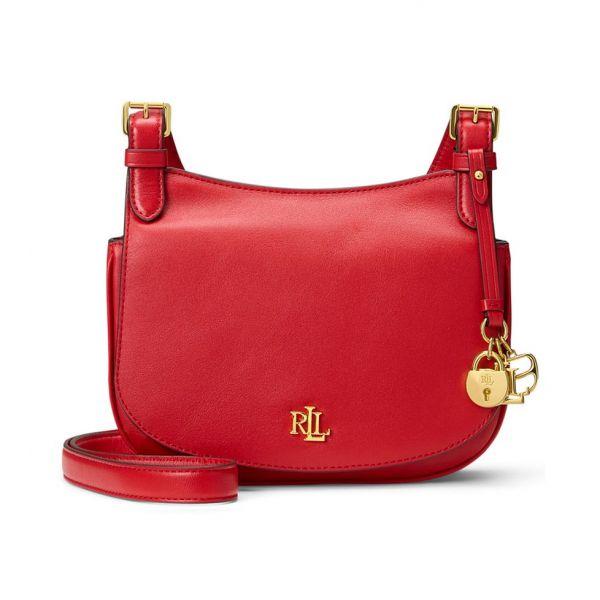 폴로랄프로렌 우먼 로렌 레더 미디움 마시 크로스백 숄더백 레드 11297709