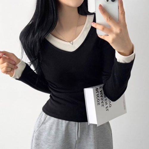 아이우먼 스판셔링레이어티셔츠 ALX294M602 빅사이즈