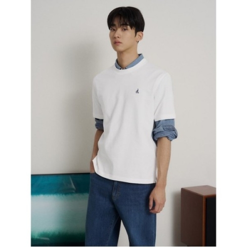 멘 Essential 라운드 반소매 티셔츠 화이트 BC6242E721