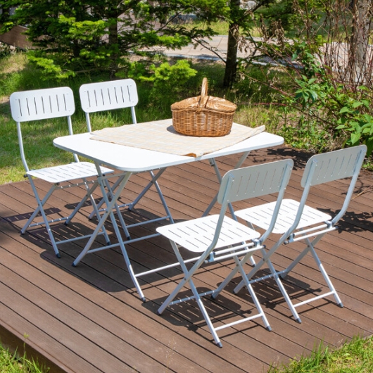 위드퍼니처 피파 접이식 사각 야외 테이블 1100 (의자4개)