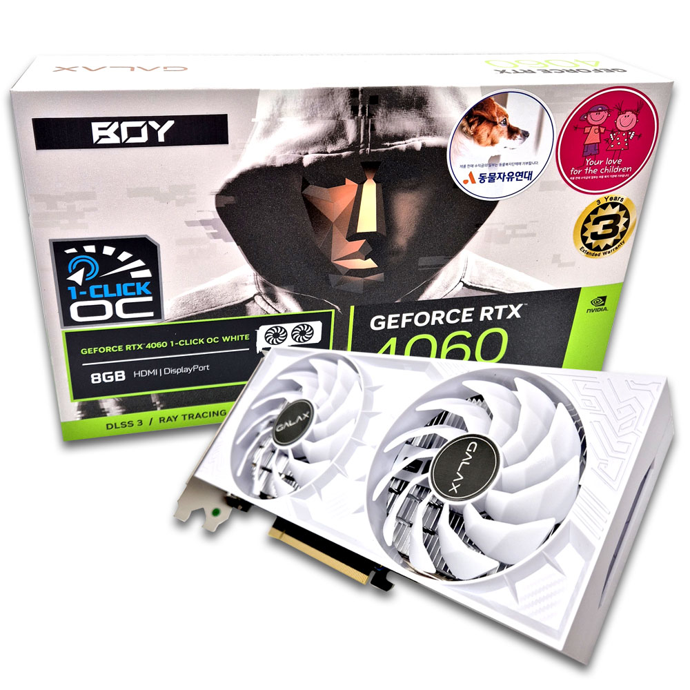 갤럭시 BOY 지포스 RTX 4060 WHITE OC D6 8GB_이미지