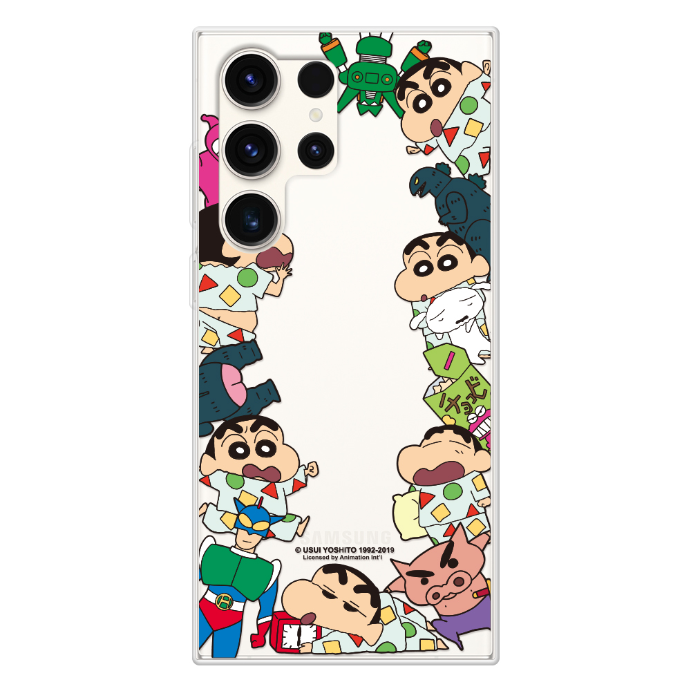 코쿼드 갤럭시S23 짱구는 못말려 와글와글 클리어 케이스_이미지