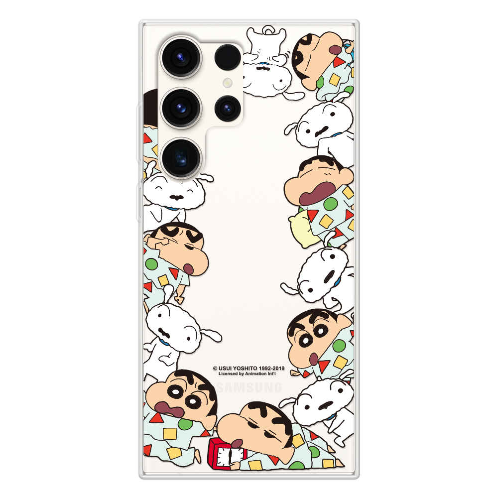 코쿼드 갤럭시S23 짱구는 못말려 와글와글 클리어 케이스_이미지