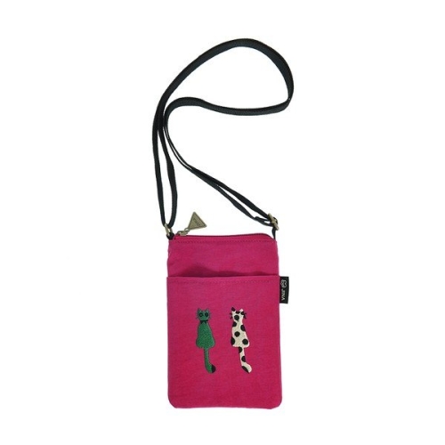 플릭앤플록 2YC012.고양이 자수 여성 핸드폰 가방 미니 크로스백 가벼운 엄마 가방_이미지