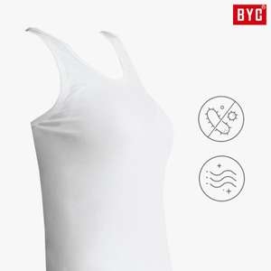 BYC 여성런닝 흰색 면100 순면 땀냄새없애주는 편한 데오니아 나시 157254_이미지