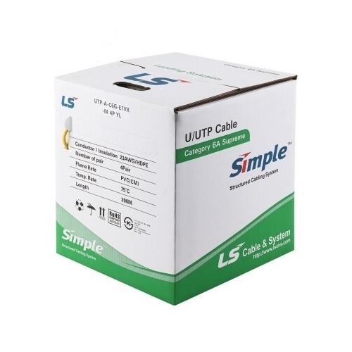 LS전선 UTP-A-C6G-E1VX-M CAT.6A UTP 랜케이블 (300m, 옐로우)